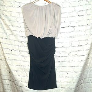 Suzi Chin For Maggie Boutique Black & Taupe Sleeveless Dress Size 4
